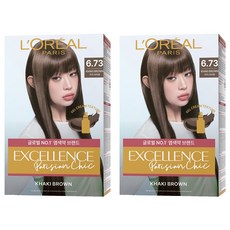 로레알파리 엑셀랑스 파리지앵 시크 라이트닝 톤업 염모제, 6.73호 카키 브라운, 2개