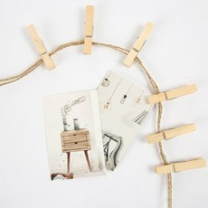 麻繩 91m + 木夾 100p 裝飾組, 混合色, 1套