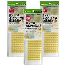 krasimo 可立式瀝水垃圾袋 M 20入, 3組, 透明黃