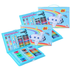 JAR 嚴選 水彩畫筆86件套裝禮盒, 藍色, 2盒