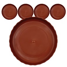GBB 彩色迷你花盆托盤 5入, 磚紅色
