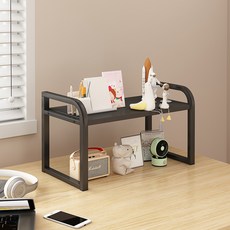 Leven Art 書桌整理空間收納多用途小型層架, 黑色, 1欄