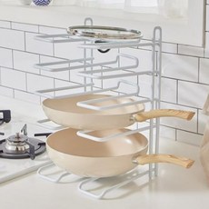 MSLIVING 5層鍋具收納支架, 白色的, 5段