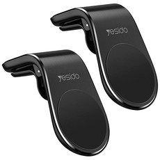 yesido 鴨嘴磁吸出風口支架 C64 車用導航支架 強力吸附 自由旋轉, 黑色, 2個