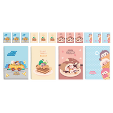 DADA So So Fun兒童小學聯絡本大格子彈簧筆記本, 混色, 16個