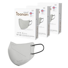 아이바나리 비말차단용마스크 대형 KF-AD, 10개입, 3개, 소프트그레이