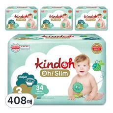 kindoh Oh! Slim優質超薄褲型尿布, 第3階段, 408張
