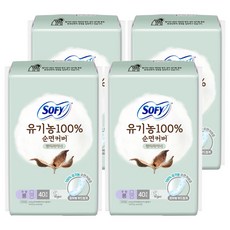 쏘피 100% 순면커버 팬티라이너, 롱, 40개입, 4개