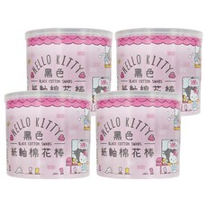 Hello Kitty 凱蒂貓 黑色紙軸棉花棒, 300支, 4個