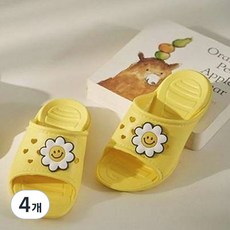 DECOVIEW 兒童拖鞋室內鞋, 微笑花朵, 4組