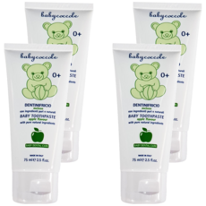 babycoccole 寶貝可可麗 1~3歲 水果膠牙膏 青蘋果 75ml, 4條