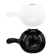 Daily Like 貓咪造型把手盤 2件組, 1組, 黑,白, 2個把手盤