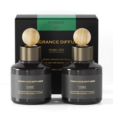 아이엠듀 퍼퓸 차량용 디퓨저 80ml 2개 + 우드볼스틱 2개 + 흡착패드 2개, 포레스트, 1세트