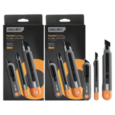 deLi 得力 工具家居系列 ABS 黑色美工刀 3件組 HT4003, 2套, 橘色