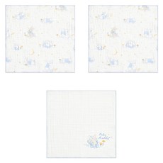 奇哥 比得兔天絲三層紗布方巾 紗布巾/方巾/口水巾/餵奶巾/洗臉巾/拍嗝巾 3條, 星空