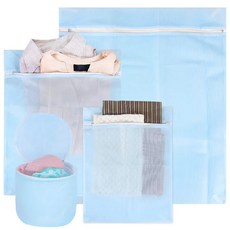 AXIS 艾克思 台灣製細密網 內衣清洗袋 10件組, 天藍色, 1組