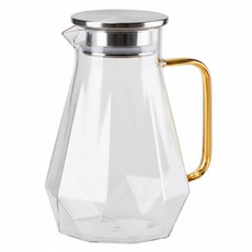 FOREVER 耐熱玻璃時尚鑽石紋不鏽鋼把手水壺 11 x 8 x 22cm 660g, 玫瑰金, 1.8L, 1個