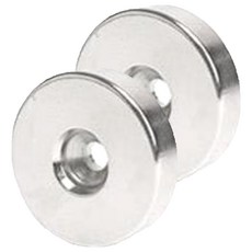 PARTY COSTUME 圓形沉頭磁鐵 30 x 10 mm, 銀色, 2個