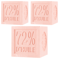 Theophile Berthon 馬賽皂 玫瑰 72%植物油保濕 百年工藝 溫和潔淨 玫瑰香氛, 300g, 3個