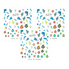 GLOSSYBLOSSOM 美甲貼紙套裝 海洋設計 可愛風格, 海豚, 1組