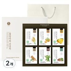 PYEONGCHANG TEA GARDEN 綜合草本茶禮盒組 2號, 玄米茶+橘皮茶+柚子茶+牛蒡茶+刀豆茶+苦蕎麥茶+購物袋, 2組