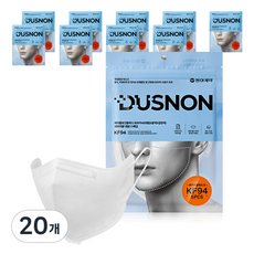 더스논 에어블 보건용 대형 마스크 KF94, 5개입, 20개, 화이트