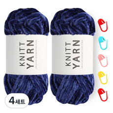 니뜨 허니 벨벳실 100g x 2p + 단수링 5p 세트, 블루 + 랜덤 발송, 4개