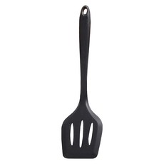 不傷鍋耐熱矽膠漏鏟/鍋鏟/煎匙, 黑色, 1支