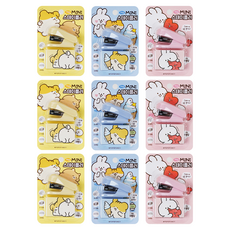 POPO FANCY 2000 Hamchi迷你訂書機3件組+33號針3件, 3套, 黃色, 藍色, 粉紅色