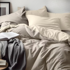 雙人加大床包 180x200cm 親膚磨毛 柔軟舒適 簡約設計, Queen Size, 燕麥拿鐵, 1組