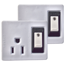 PRACTICAL 實用牌 1開3插電分接器 台灣3P2P全可插 過載保護, 5.9cm, 白色, 2個