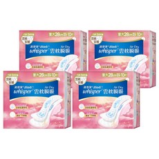 whisper 好自在 台灣公司貨 Air Dry 雲枕瞬吸衛生棉, 日用量大型(28cm), 10片, 4包