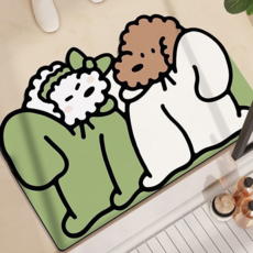 Simpleby 珪藻土防滑地墊, 穿睡衣的狗狗