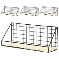 小麥購物 工業風牆面置物架 C160 35cm 420g, 黑色, 4個