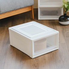 아이리스 시스템 수납박스 슬라이딩 서랍장 BC-500, 클리어/화이트, 2개