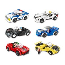 JIE-STAR LET'S TOY汽車3in1樂高積木 6款組, 1組, 混合顏色