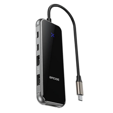 iBRIDGE 8合1 Type-C Hub 多功能4K轉接器, 11.5cm, 黑色, 1個
