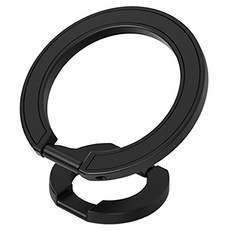 iamdue Magsafe手機磁吸握把支架，360度旋轉，單手操作，穩固支撐, 黑色, 1個