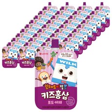 롯데칠성음료 브레드이발소 키즈홍삼 포도야채, 40개, 100ml