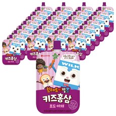 롯데칠성음료 브레드이발소 키즈홍삼 포도야채, 80개, 100ml