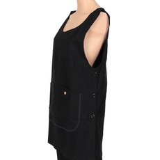 영문 자가드 원피스 앞치마, 무지블랙, 1개