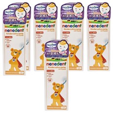 nenedent 木糖醇兒童牙膏，綜合水果口味，含氟量1000ppm，適用於2-6歲, 50ml, 6條