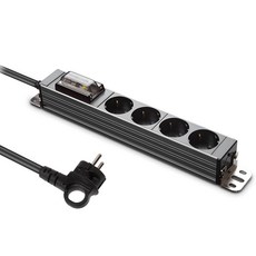 Hyundai Electric 伺服器級鋁製高容量4孔延長線 HDSVAL-GN43T, 3m, 鈦灰色, 1個