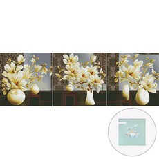 ARTJOY DIY寶石十字繡畫布款三件組, 木蘭花, 1套