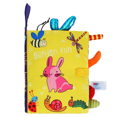 OhBabyLaugh 尾巴布書 A6.黃色兔兔, 布藝玩具, 觸感探索, 0歲以上適用