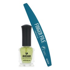 withshyan 酪梨指緣油+美甲銼板組, 鱷梨指甲和角質層油+手指銼, 1組