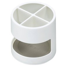 HONESTY 珪藻土廚具置架 圓形低款 ABS樹脂本體 聚乙烯樹脂底蓋, 100 x 100 x 100mm, 白色, 1個