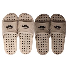 샤바스 스칸디나 안전 성인 욕실화 수염 2개, 베이지 + 브라운, 1개