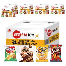 ORION 好麗友 小包裝人氣零食禮盒 16包入, 波卡洋芋片+烏龜脆片+薯條餅乾+陽光波浪玉米脆片, 6組