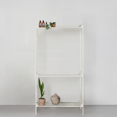 아임랙 조립식 철제 녹방지 화분선반 슬림랙 800 x 400 x 1500 mm + 휨방지보강대 3p 세트, 크림화이트, 3단